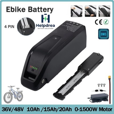 36V 48V 10Ah 15Ah 20Ah Lithium Ebike Battery 0~1800W Electric Bike Bicycle 4-Pin