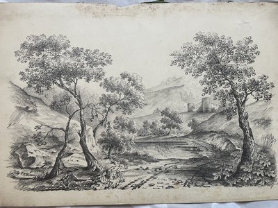 Group Of Three Early Pencil Drawings 1825/1827