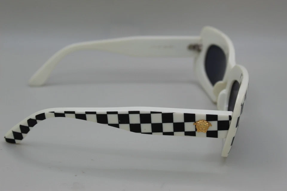 Gianni Versace 416 SC1 Elton John Vintage Sunglasses Checkered Black And White - Image 3 of 4