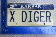 Kansas KS License Plate Vanity Excavator Construction Dig Digging - X Diger