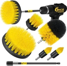 Drill brush cleaning attachment set scrub brushes for bathroom grout and floors