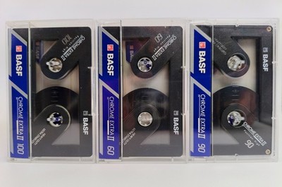 3x BASF  Chrome Extra II   60-90-100   I   1992  |  Stickers  | unbeschr. |  1a