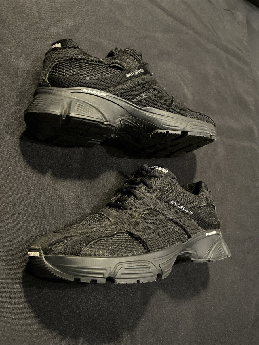 $850 BALENCIAGA PHANTOM 678869 BLACK SNEAKERS SHOES MENS SIZE 44