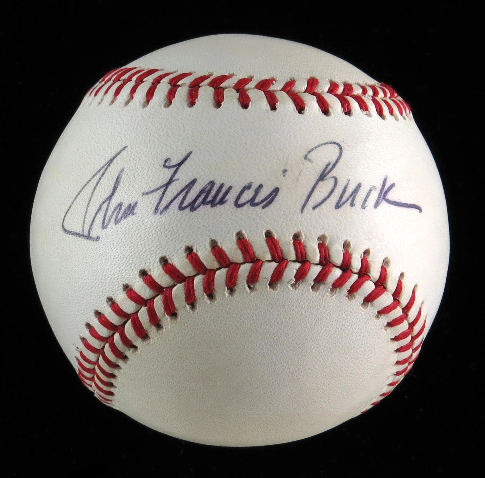 Rare Jack Buck John Francis Full Name Single Signed NL Baseball JSA COA