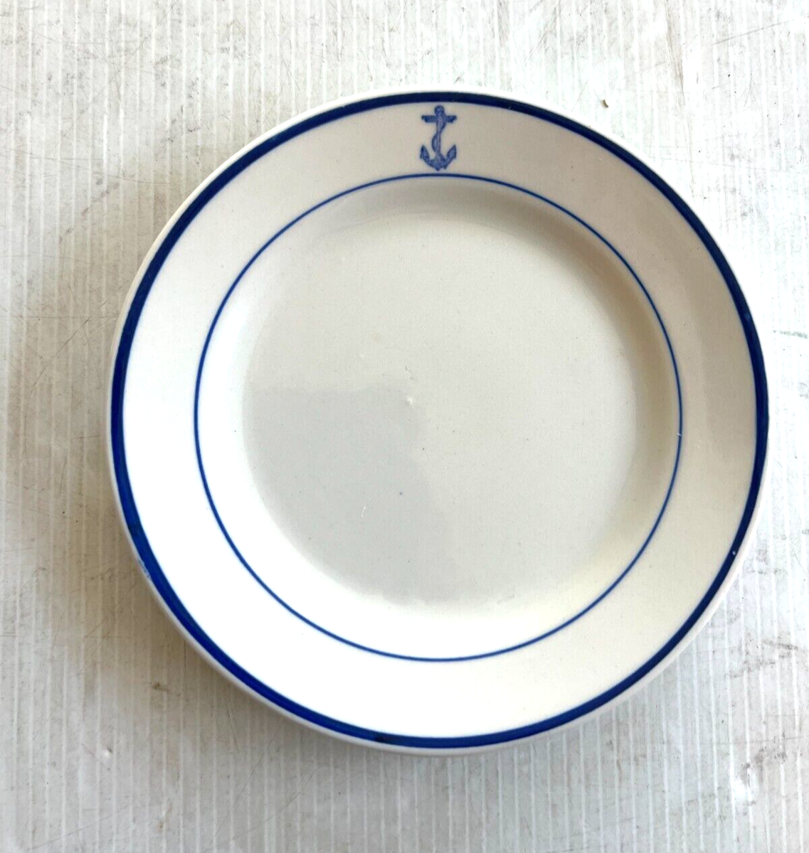 US NAVY WARDROOM OFFICER CHINA SALAD PLATE WITH FOULED ANCHOR