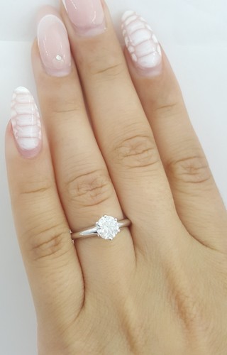 Tiffany & Co Round Diamond Solitaire Platinum Engagement Ring 0.72 ct Rtl $9300 - Picture 6 of 13
