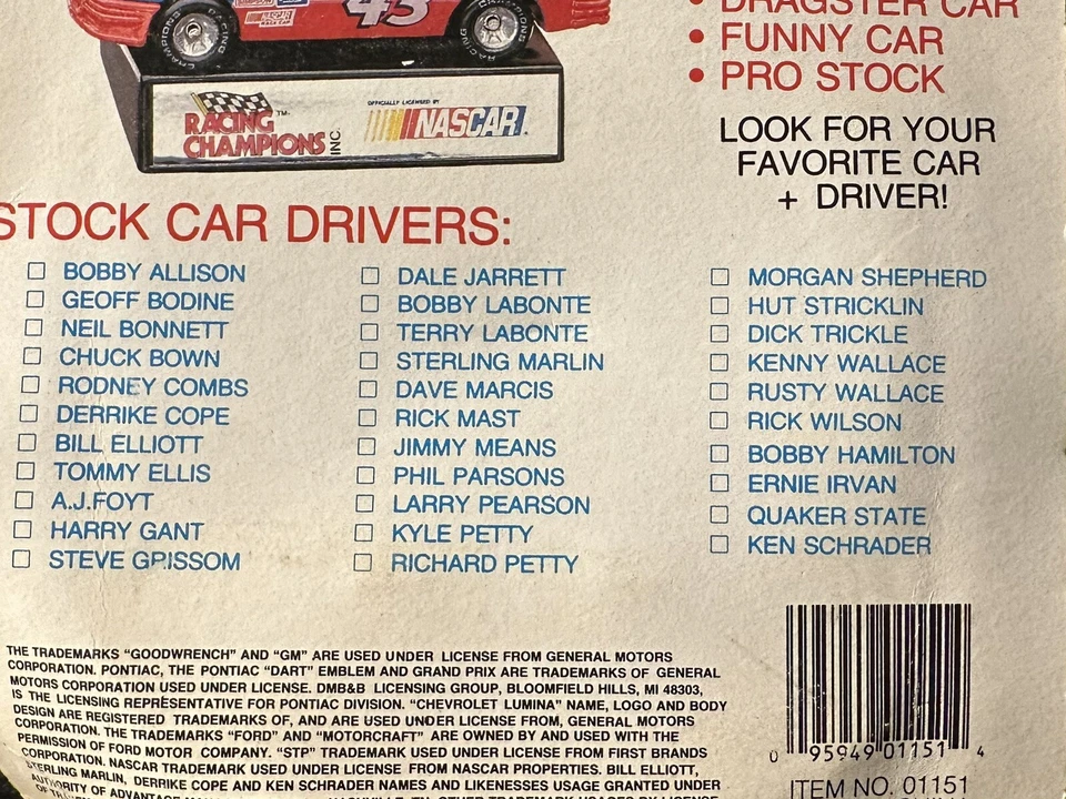 Racing Champions Superstars escala 1:64 Die Cast: Richard Petty #43 Superbird Foto 2 de 2