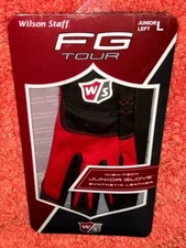 Wilson Staff FG Tour Junior Large Left Hand High Tech RED & Black Golf Glove NEW