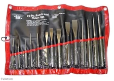PUNCH & CHISEL SET – center punch, pin punches, cold chisels, & tapered punches