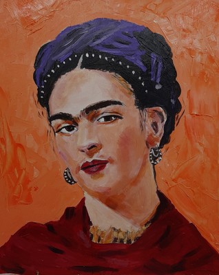 Frida Original Oil Painting 8 x 10 Inches Unframed by Noel Hatfield