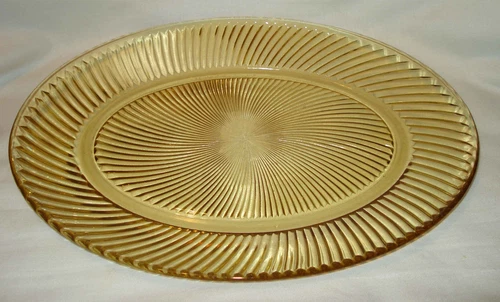 Vintage 1937 Federal Amber Yellow Depression Glass DIANA 12” Oval Platter Tray