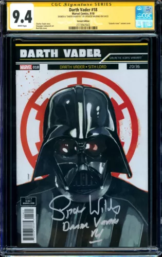 Star Wars Darth Vader #18 GALACTIC ICONS CGC SS 9.4 signed Spencer Wilding