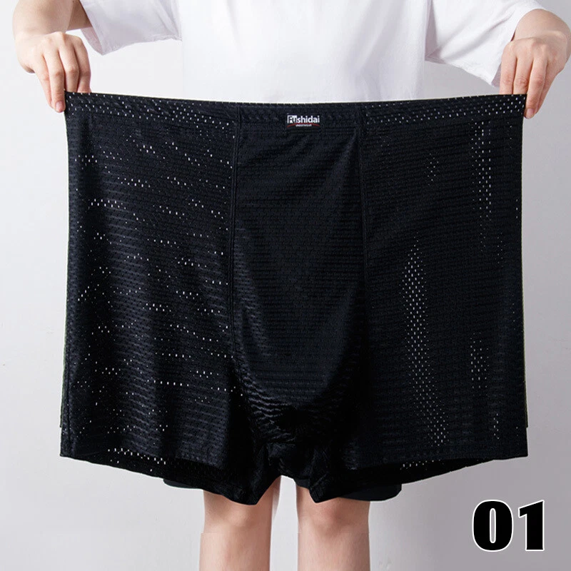 70-210KG Plus Size Men's Mesh Ice Silk Breathable Summer Intimate Boxers - Image 4 of 4