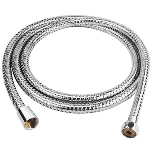 CHROME STAINLESS STEEL BATHROOM SHOWER HEAD HOSE PIPES FLEXIBLE WASHER
