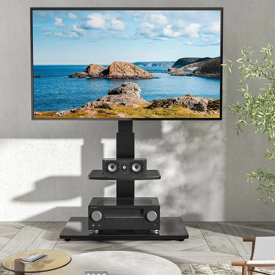 TV Ständer Bodenständer 55 65 70 Zoll TV Standfuss mit Rollen HöhenverstellbarTV - Bild 2 von 4
