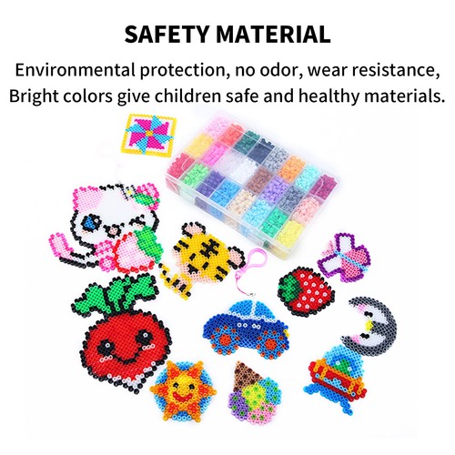 Perler Hama Beads Refill Pegboard Kit 24/36/48 Colors 5mm Kids Toys DIY Craft AU - Picture 10 of 18