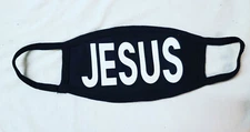 Face Mask Unisex JESUS  100% Cotton  Washable- Black