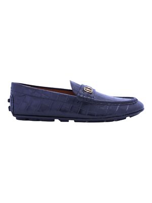 Bally Keeper 6305314 Men's Midnight Croc-Embossed Kerbs Drivers MSRP $690