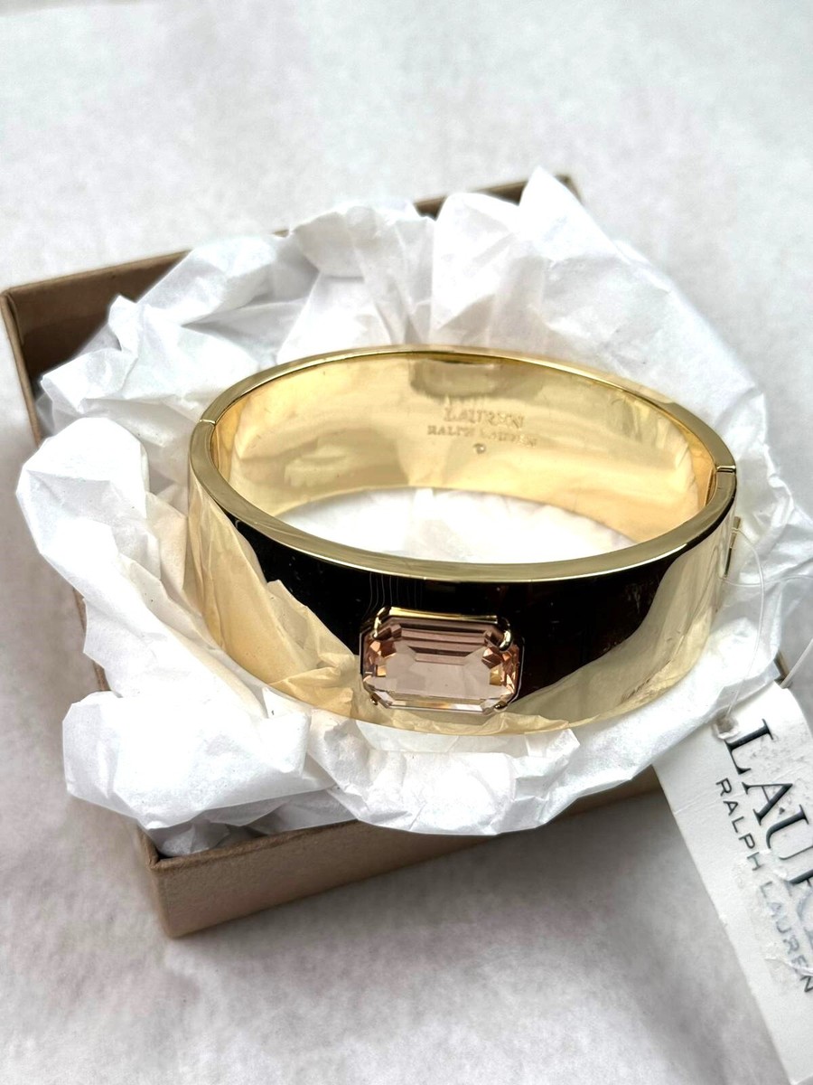 Lauren Ralph Lauren Gold-Tone Silk Stone Bangle Bracelet Cuff