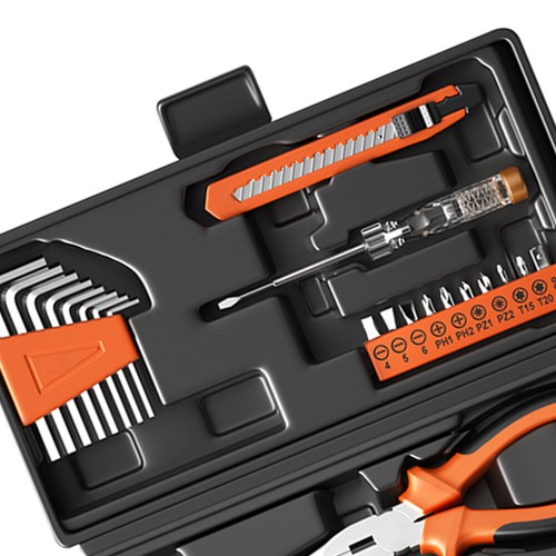 23 pezzi kit utensili manuali generali con cassetta degli attrezzi in plastica custodia auto Wrencsj - Foto 4 di 13