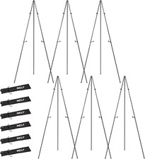 Black Folding Easels for Display, 6 Pack 63 Inch Metal Stand Instant Tripod Coll