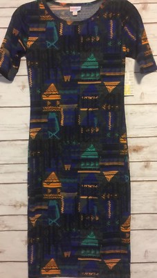 Robe LuLaRoe Amelia 2XS - Motif Aztec Multicolore - Neuve Avec Étiquettes