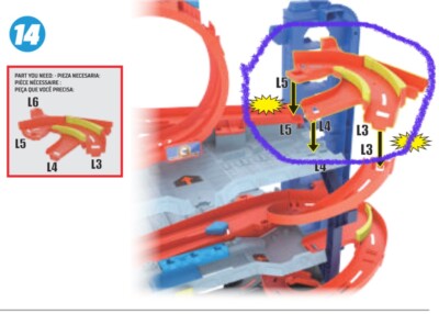 Weiche Spur 2 für Hot Wheels Ultimate Dragon Garage Ersatzteile