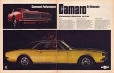 1966 Chevrolet Camaro TWO PAGE Print Ad Muscle Car Command Performance