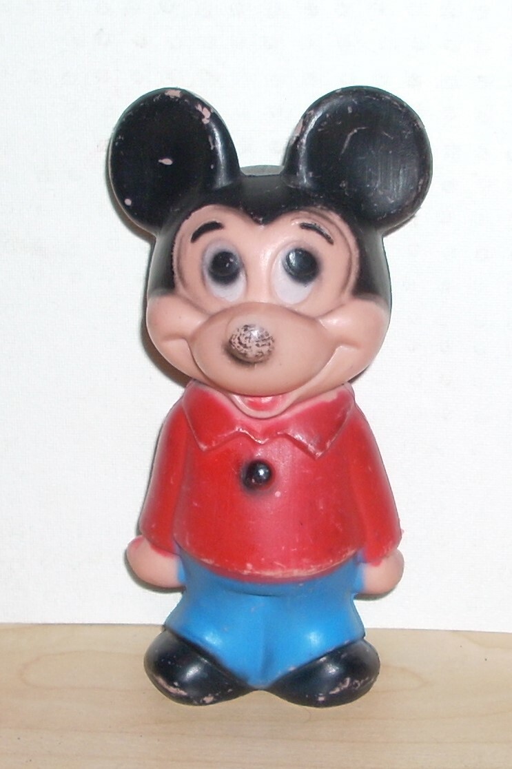VINTAGE 1960s Mickey Mouse Plastic Toy Figure - Hong Kong