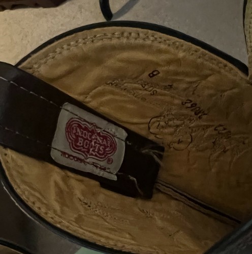 STIVALI DA COWBOY NOCONA WESTERN LIZARD VAMP punta aperta MARRONE CIOCCOLATO taglia donna 4B - Foto 12 di 12