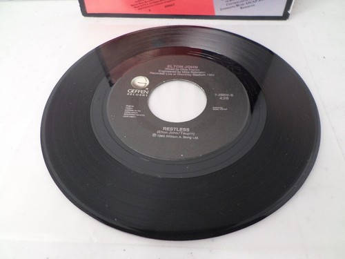 Elton John Nikita Restless 45 Record with Sleeve Geffen Records - Picture 6 of 7