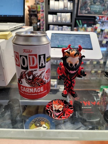 Funko Vinyl Soda Marvel Carnage Unmasked CHASE /3.300 mit Disc/Dose EE Exclusive - Bild 1 von 2