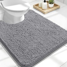 Rugs U-Shaped 24x20, Extra Soft Absorbent Chenille Contour Bathroom Rugs for ...