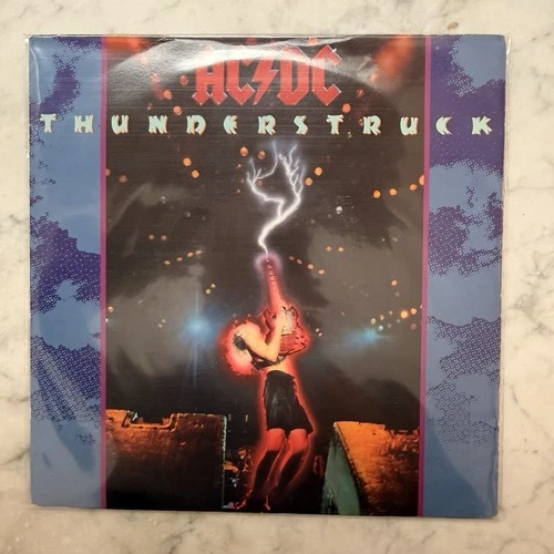 RC124 AC/DC ‘Thunderstruck’ 7" VG+/EX Vinyl Record 1990 1st Press A1/B1