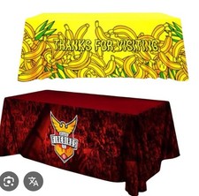 Your Logo Custom Tablecloth Colored Fabric  Any size   Made too Order  16 Colors
