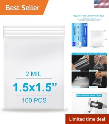 Durable 2 Mil Clear Zip Bags, 100 Count - Ideal for Craft, Food & Travel Storage