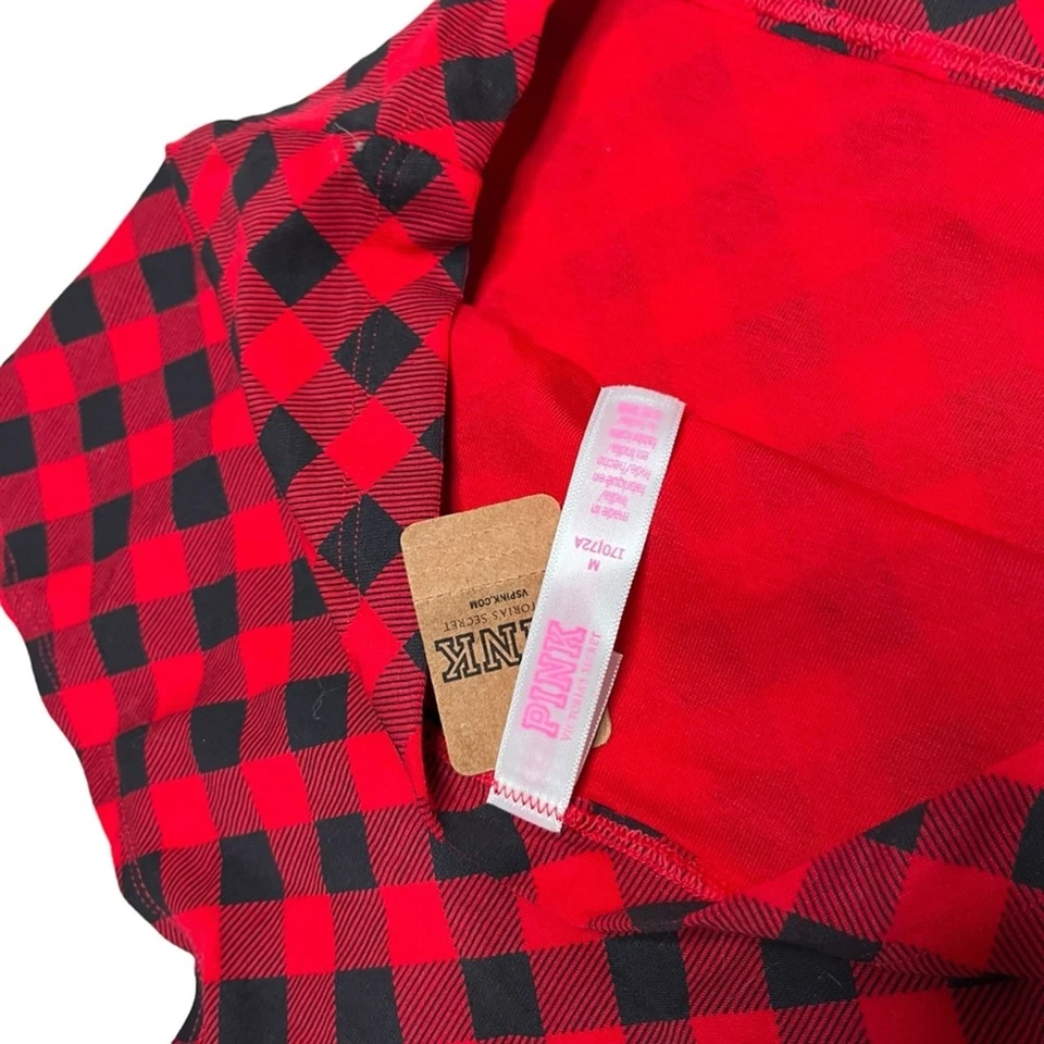 Victoria’s Secret ROSA Here For The Presents Boyshort Rojo Pimienta Cuadros Mediano Foto 3 de 3