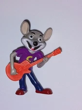 Vintage Chuck E. Cheese Straw Hugger Topper Figurine Pizza Time Guitar Small Toy