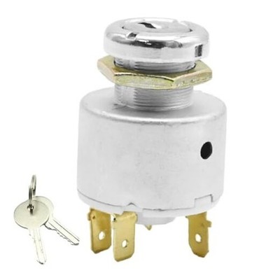 Ignition Key Starter Switch with 3 Position 5 Terminal 2 Keys Waterproof