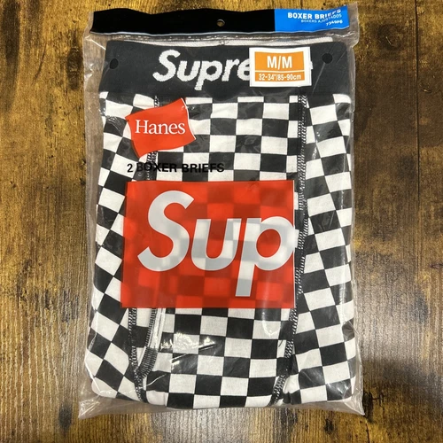 Lot de 2 boxers Supreme à carreaux Hanes sous vêtement créateur neuf authentique