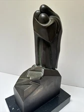 VINTAGE BRONZE METAL SCULPTURE WILLIAM ABELL JR SIGNED LISTED FAMILY CUBIST