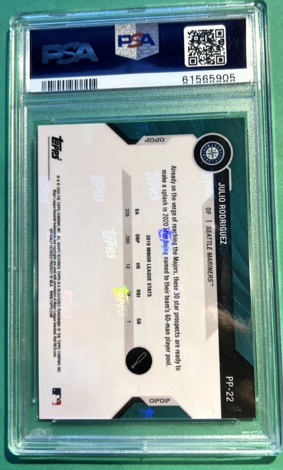 Julio Rodriguez 2020 Bowman Next Prospect Pool Black /99 PSA10 Mariners - Image 2 of 3
