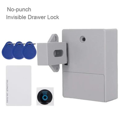 Digital Schloss Schrank Schublade Smart Zum Selbermachen unsichtbarer Akku IC-Karte Sensor ohne Bohren