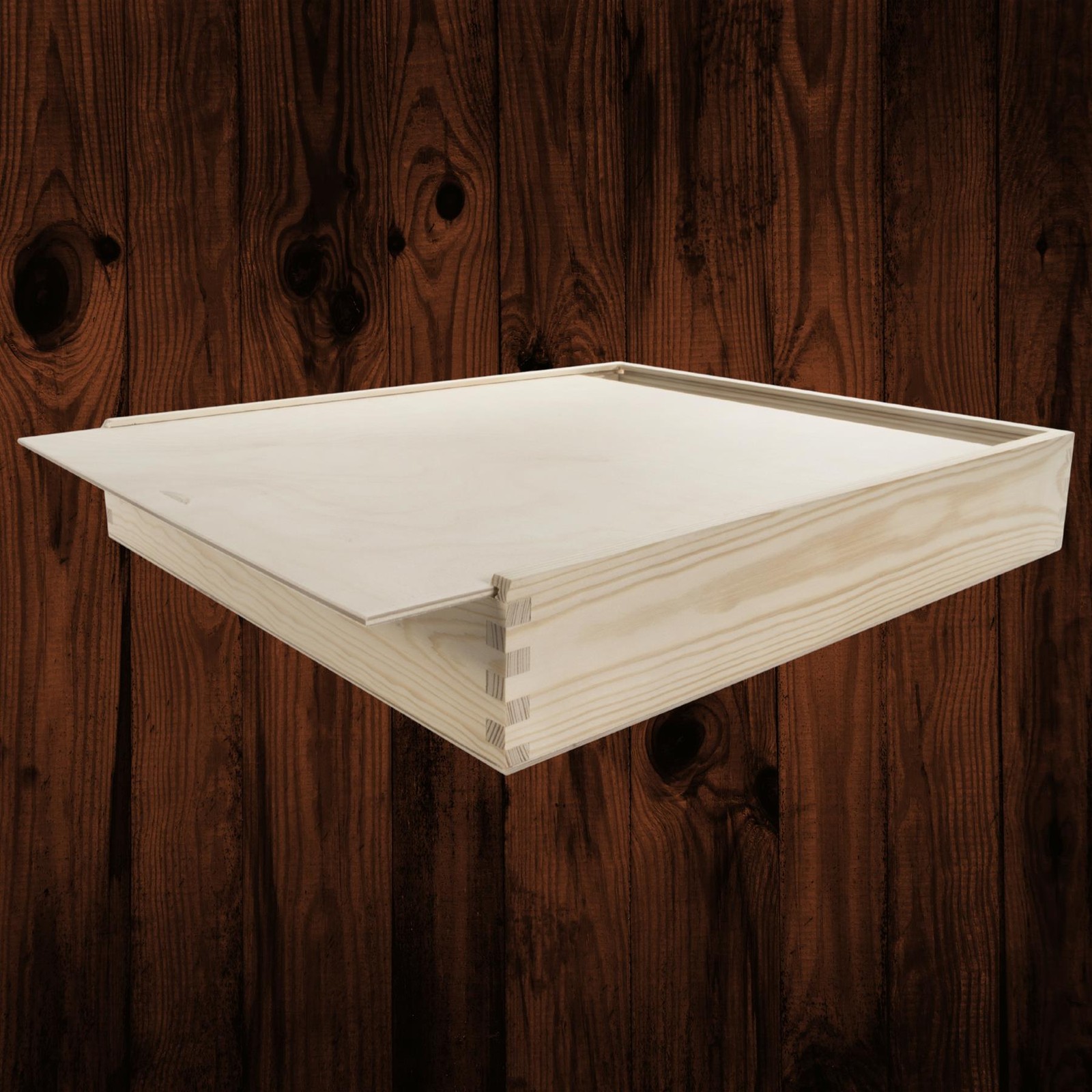Wooden Keepsake Box for 12x12"" / 30x30 cm Prints and USB Plain Unpainted