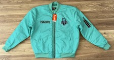 New York Liberty WNBA Fisll Bomber Flight Jacket Coat Green Men's Large L NWT