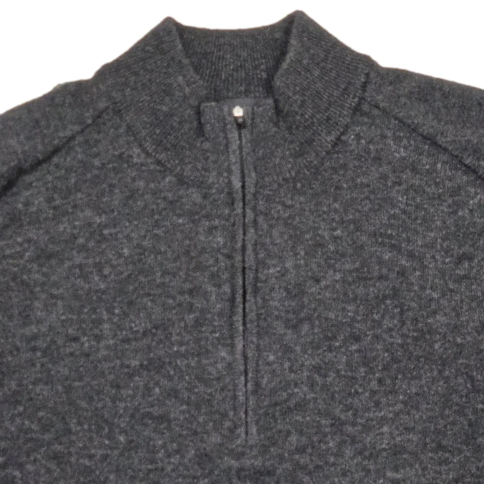 Suéter de golf Dunning mezcla de lana merino y cachemir para hombre M 1/4 cremallera carbón nuevo sin etiquetas Foto 2 de 4