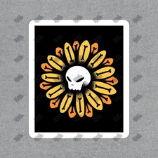 Skull Flower Vinyl Sticker Unique Decal for Laptops, Water Bottles, 599063