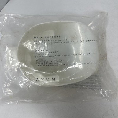Avon Nail Experts Soothing Nail Cuticle Soak Rescue Kit Bowl Brush DISCONTINUED
