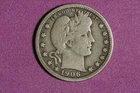 ESTATE FIND 1906 BARBER QUARTER DOLLAR #K62767