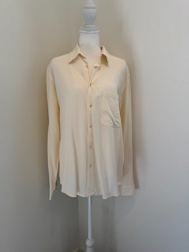 Sandro Paris Light Yellow/IvoryFlowy Button Up Size M
